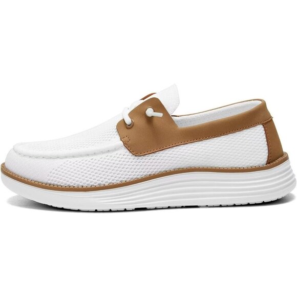 〽️Closed Toe Loafers Sneakers Men\'s White Mesh Slip On Lace-up Soft Sole main image 6